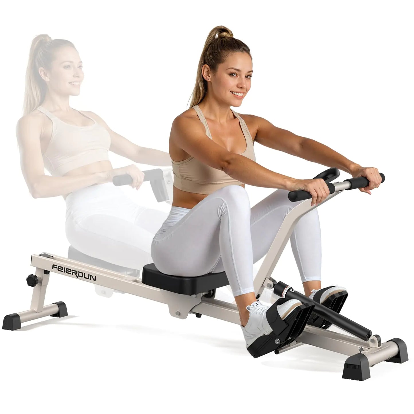 Compact Rowing Machine - 12 Level Adjustable Home Rower | 300 lbs Capacity