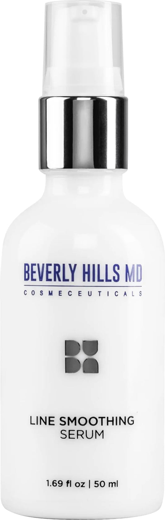 Beverly Hills MD Line Smoothing Serum- Reduce Deep Wrinkles & Smooth Skin- Anti-Aging Serum for Firming and Hydrating Face- Correct Fine Lines w/Antioxidants Peptides Ginkgo Bilboa Extract & Aloe