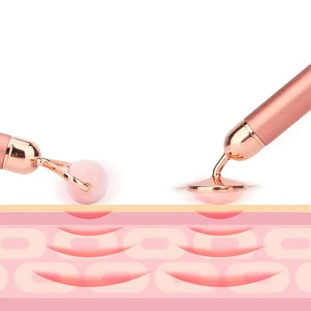Vibrating Gemstone Facial Roller - Skin Firming & Anti-Aging Massager